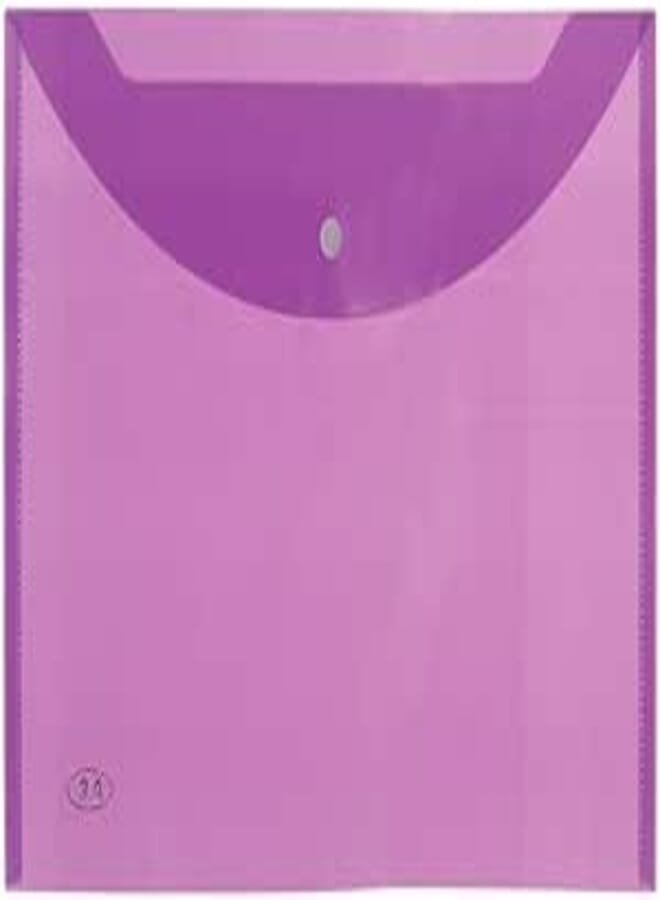 3A FC-18B Ribbed Plastic Paper Sleeve 18 Micron 26 * 35 CM With Clips 1 Piece - Mauve